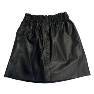 Black Vegan Leather Skirt Zara
